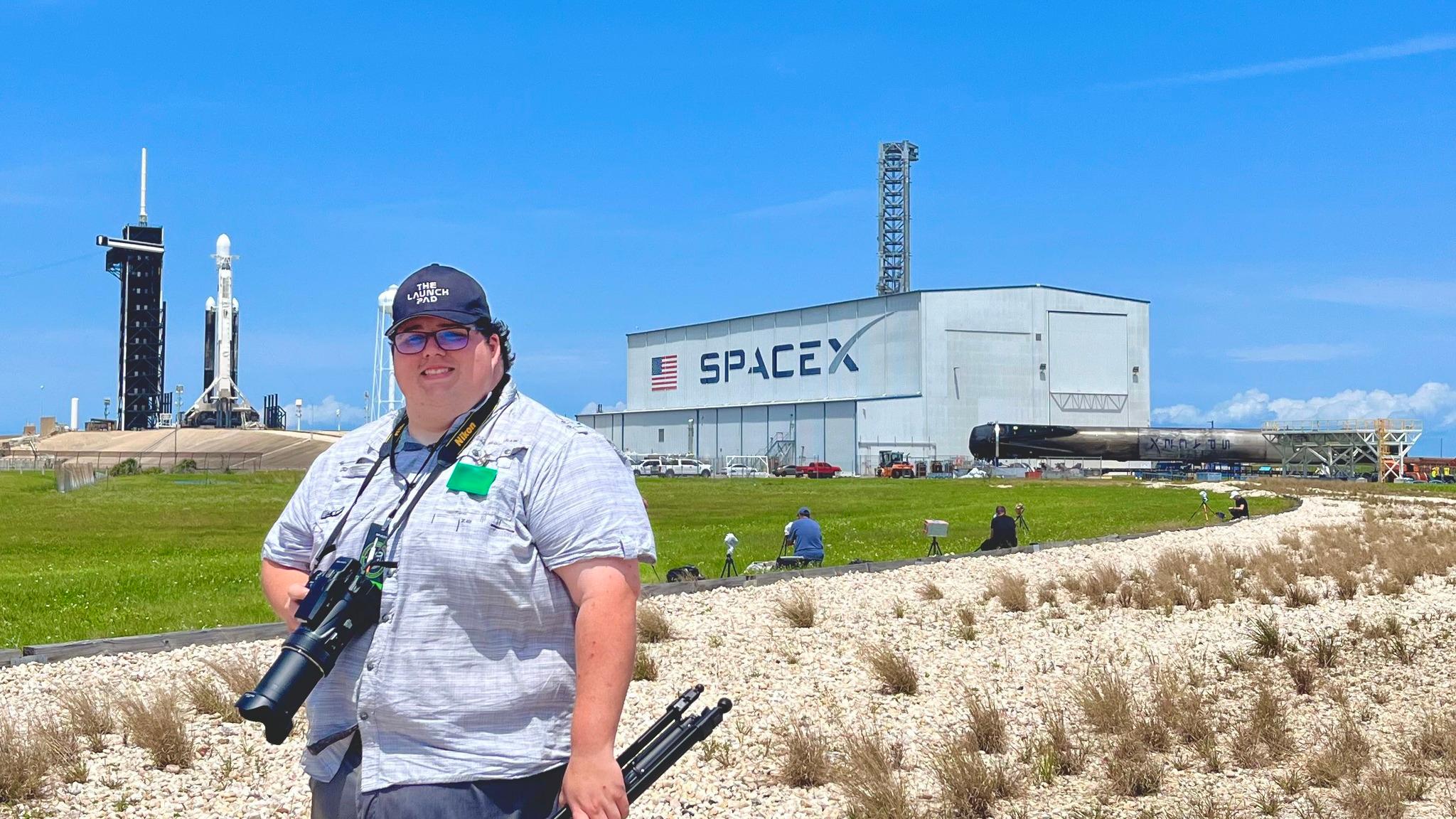 The Launch Pad Founder in front of Pad 39A at Kennedy Space Center