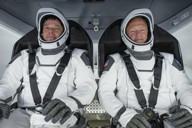 Bob and Doug aboard the Endeavor capsule